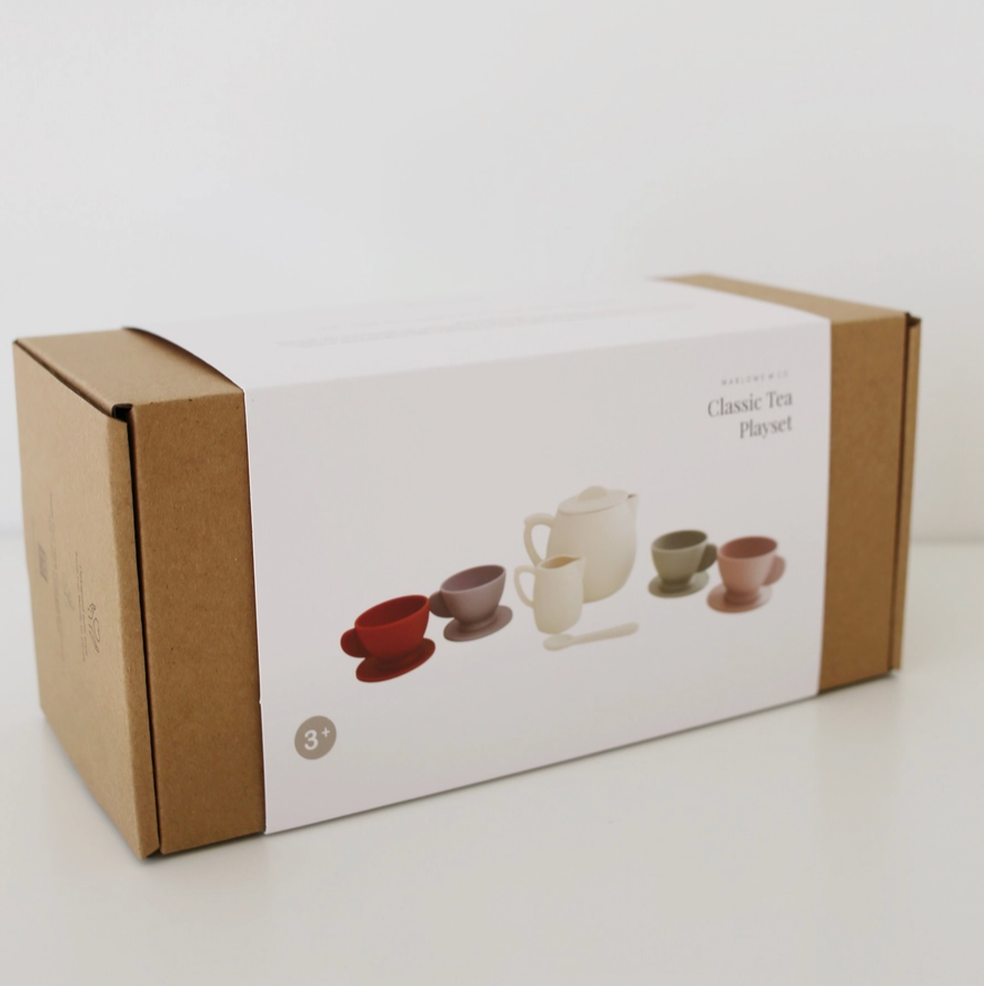 Cream Multi Mix Silicone Tea Play Set