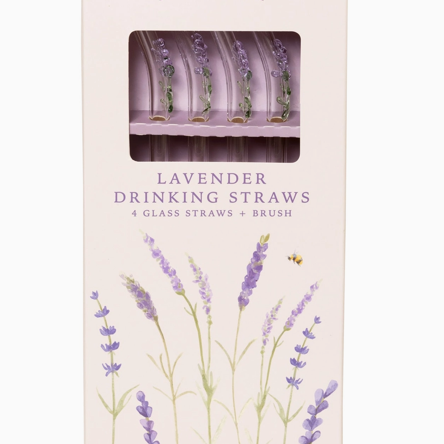 Lavender Drinking Straws – Glass 4 pack