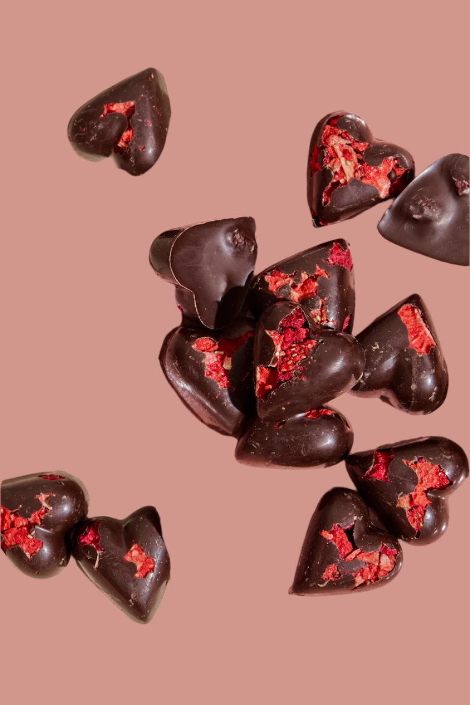 Berry-Berry Dark Chocolate Heart Shaped Candy (3 pack)