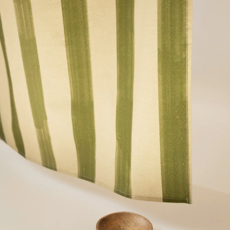 Olive Stripe Tea Towel