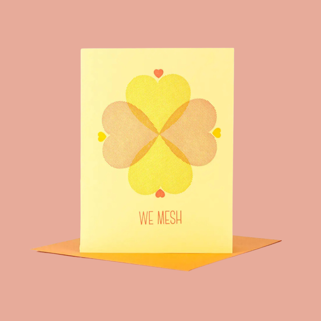 Letterpress We Mesh Love Card
