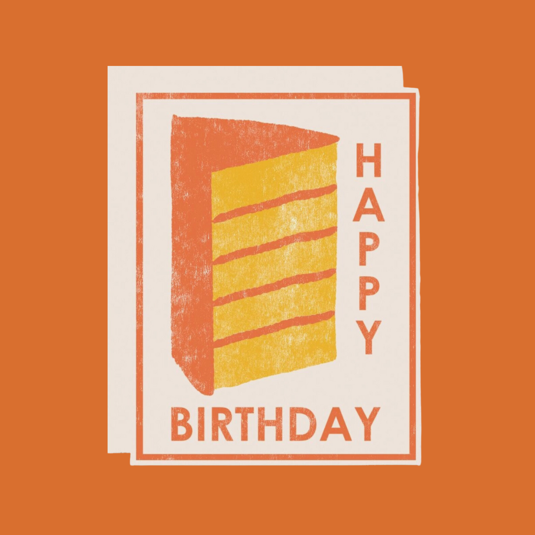 Happy Birthday {Yellow Cake} Letterpress Card